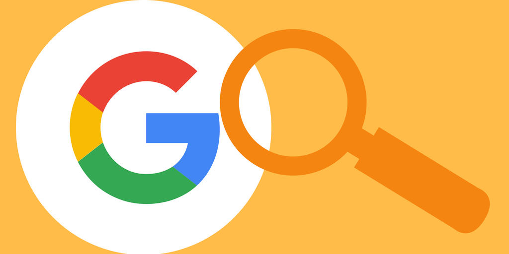 Google-logo og forstørrelsesglass